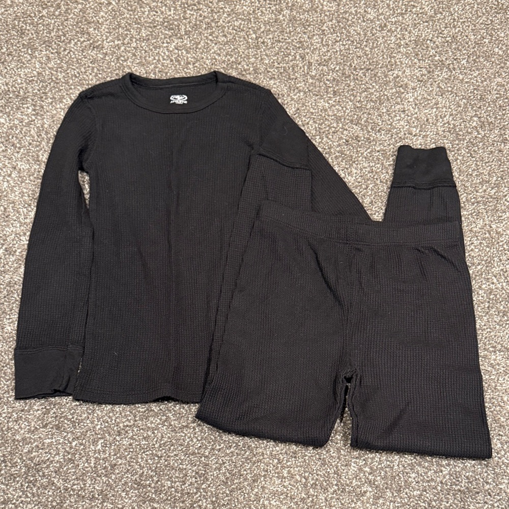 Athletic Works Black Kids Long Underwear Set